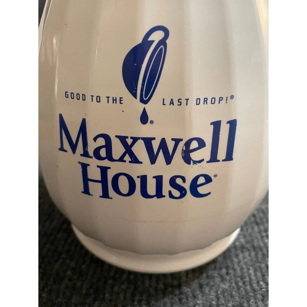 Maxwell House Coffee Carafe White Thermal Insulated Pitcher 44oz Eco-Serv USA